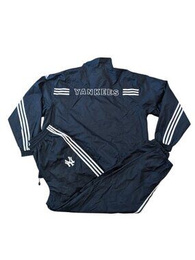 Vintage Y2K New York Yankees Adidas Striped Nylon Two Piece Track Suit XXL XL